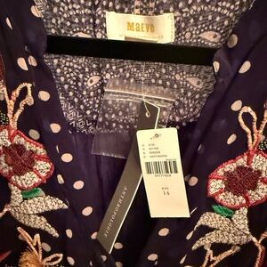 SOLD Anthropologie Maeve Dark Floral Embroidered Blouse